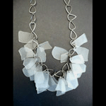 Translucent tumbled glass necklace
